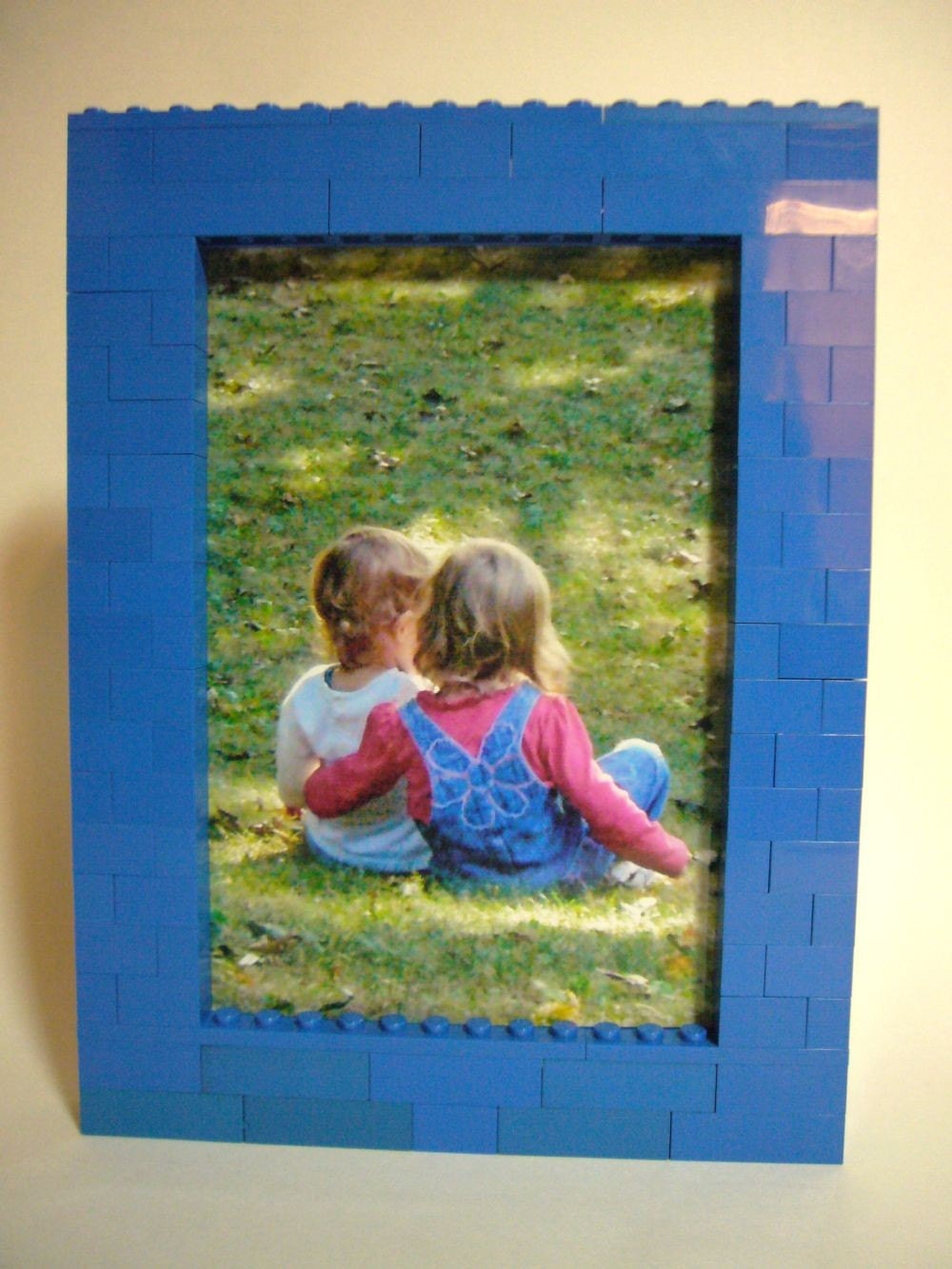 4 x 6 Blue Toy Brick Picture Frame Building Kit