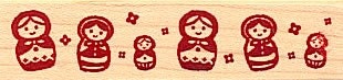 Cute Japanese Wood Rubber Stamp-Russian Doll (Matryoshka)
