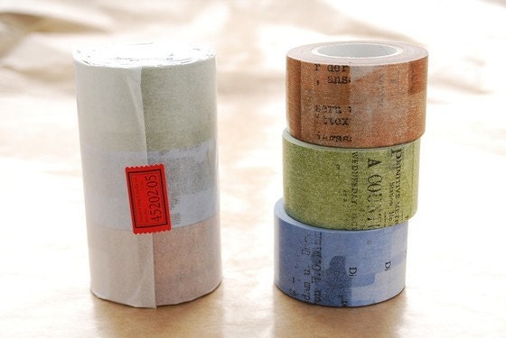Sale-Japanese Washi Masking Tapes Set of 3 -  Collage / 30mm