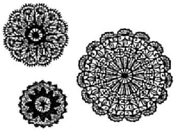 New--Kawaii Cute Doily Lace Pattern Foam Stamp Set of 3 for card making, party favor, wedding, packaging