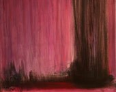 Large Abstract Painting Black, Brown, Purple, Magenta, Crimson Ready to Hang - GwenDudaStudios