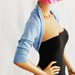 Light blue shrug with half sleeves Small
