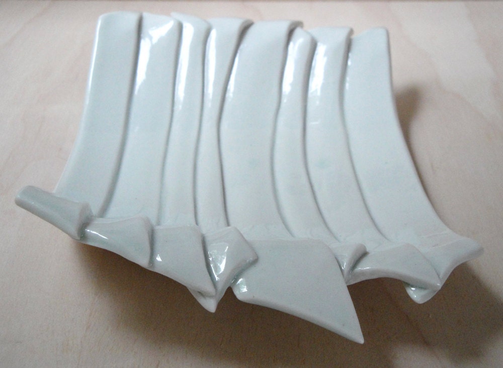 Hand Built Porcelain Dish, one of a kind