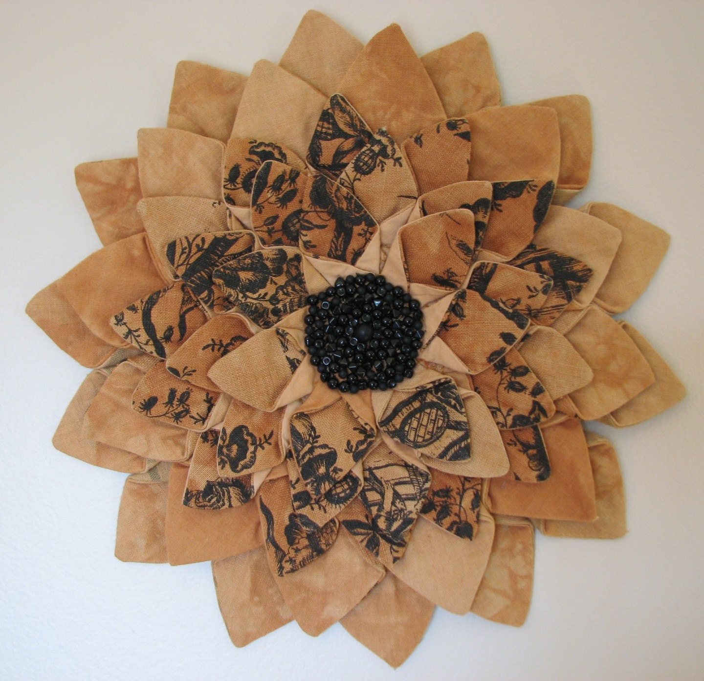 WALL HANGING - Topaz Toile Fiber Art Wall Decor Textile Flower Wall Hanging