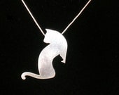 Black Cat White Cat silver pendant