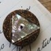 Antique Composition Etched Inlaid MOP Whistle Button, Mother of Pearl, Sparkles