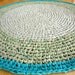RESERVED rag rug - round grey green teal crochet