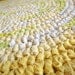 FREE SHIPPING - rag rug - round recycled yellow crochet