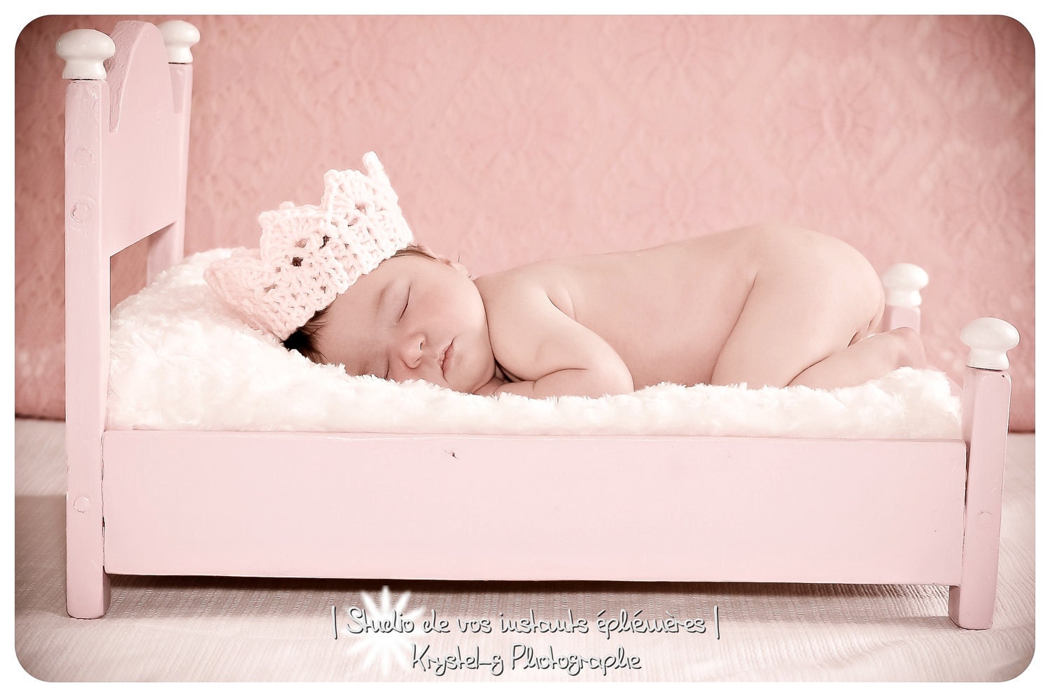 Crocheted Baby Crown, Photography Prop for Princess Girls