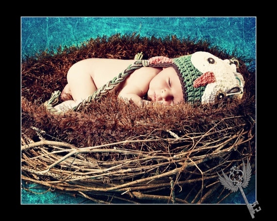 Nest Pod Bowl, Hand Crocheted Newborn Baby Photography Prop