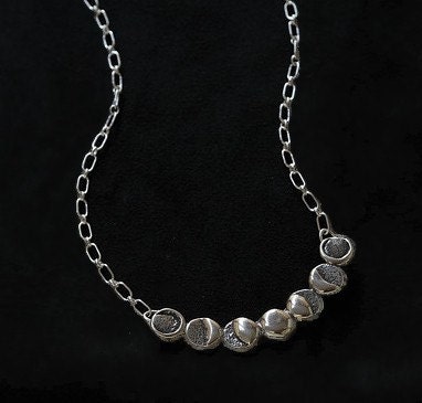 Phases of the Moon Sterling Silver Necklace