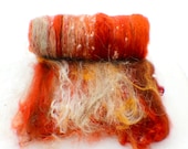 BONFIRE - Spinning and Felting Fibre -  Art Batt  - Roving -  UK