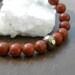 Red Jasper and Golden Pyrite Bracelet Stretch Elastic Beaded Stacking