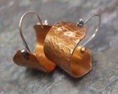 Heat Treated Copper Hoops with Sterling Silver earwires, ThePurpleLilyDesigns