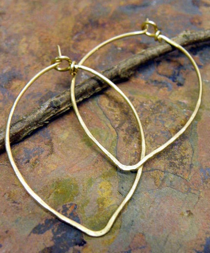 Brass Petal Hoops,XXL, 18g, ThePurpleLilyDesigns