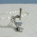 Microscope Necklace, Sterling Silver Microscope Charm on a Silver Cable Chain
