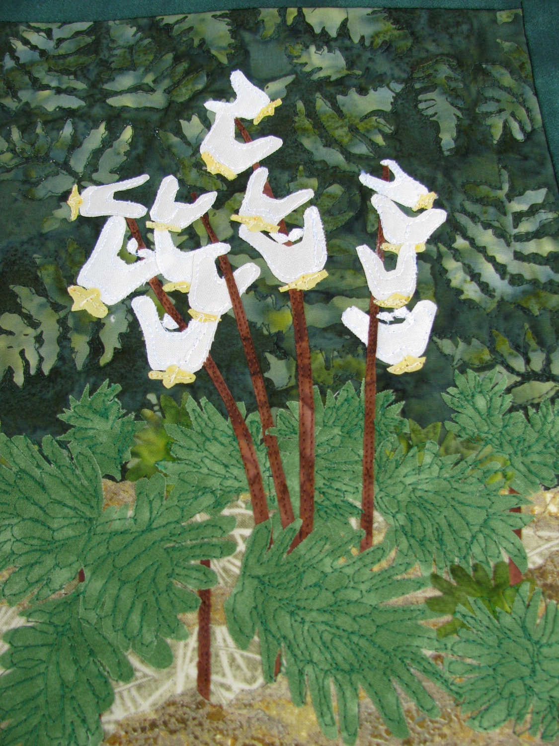 Spring Blooms- Wild Flower Art Quilt - LauraGlassArtQuilts