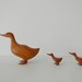 Three Scandinavian Wooden Duck and Ducklings Trio