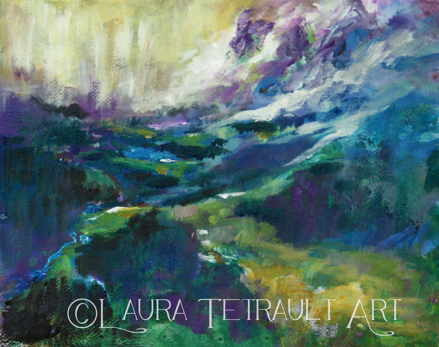 Artist At Play : Imaginative Landscape Original Painting 12x16 inches