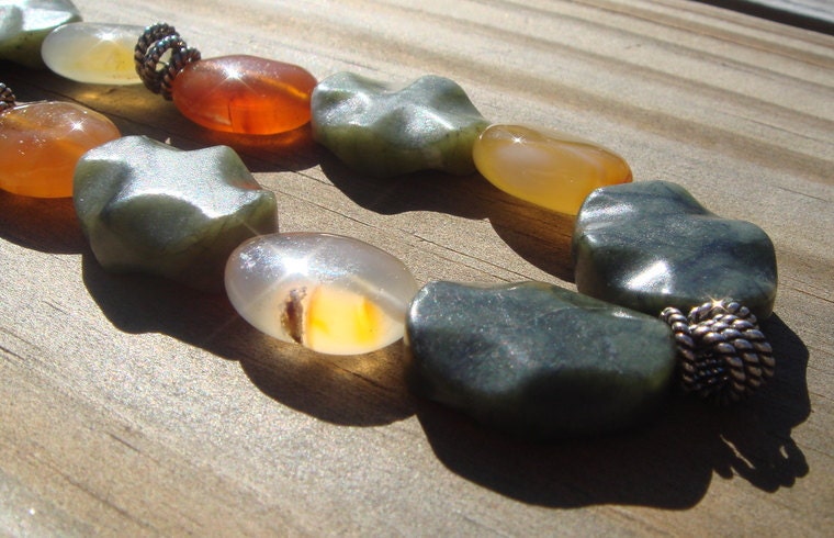 Aventurine, Carnelians and Silver