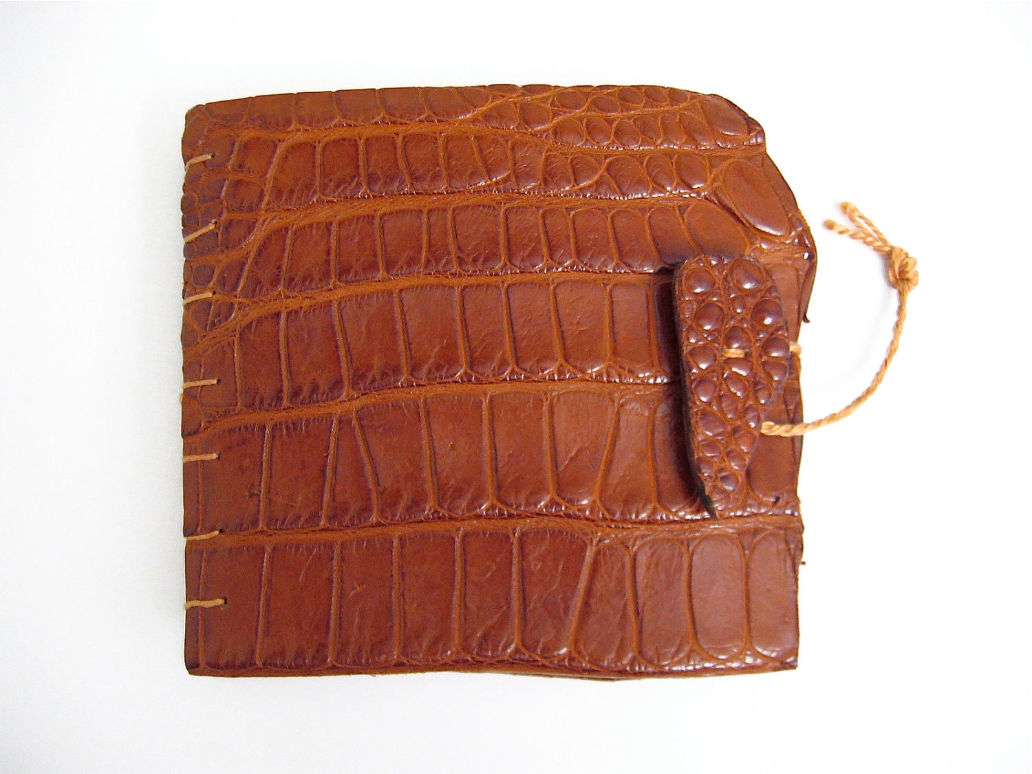 Alligator Journal Handmade Cognac Leather Book