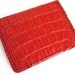 Red Alligator Card Wallet Handmade Case
