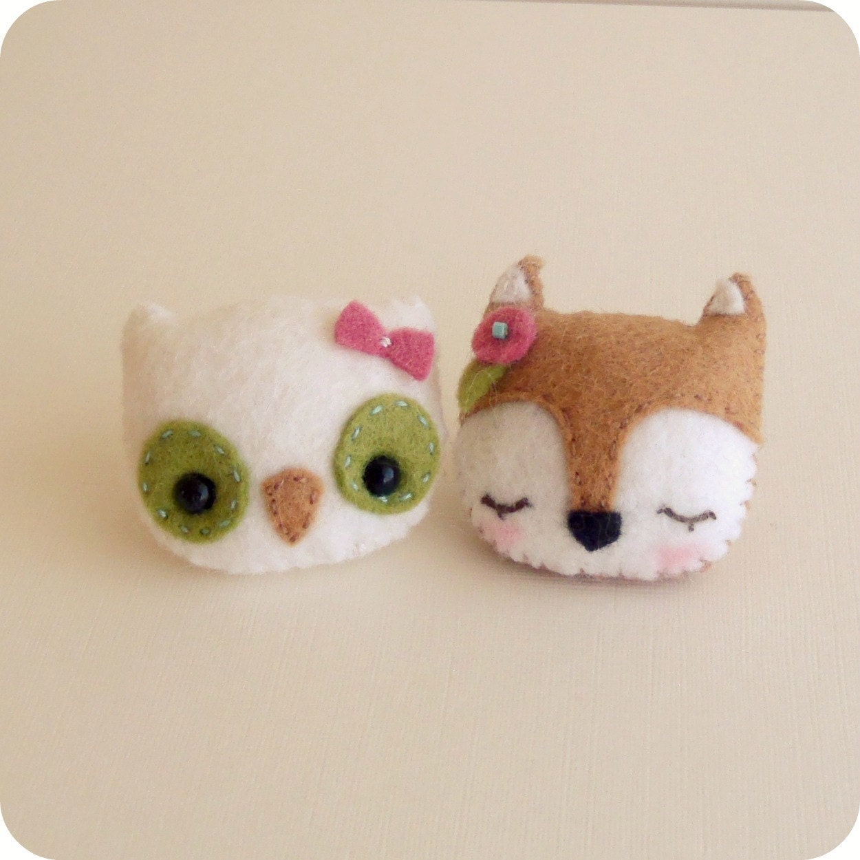 Fox and Owl Brooch pdf Pattern