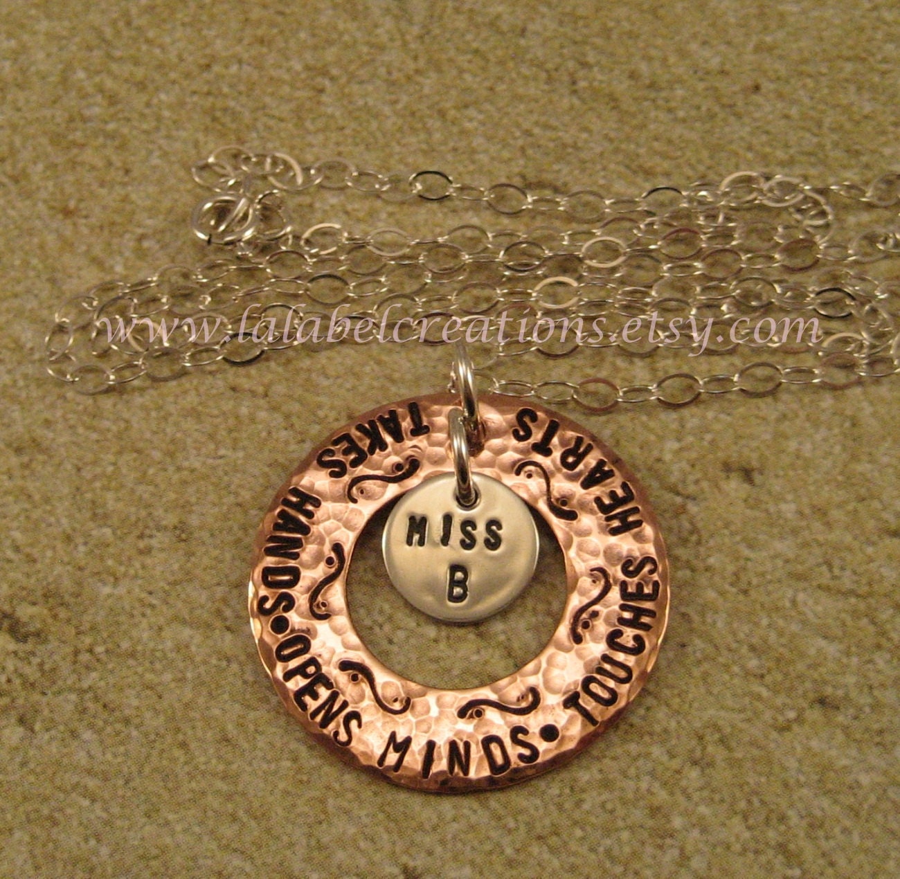 Personalized Necklace - Metal Stamped Necklace - Hand Stamped Jewelry - Teacher appreciation