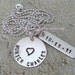 Mother's Day Personalized Mommy Necklace - Hand Stamped Necklace - Name and birth date Sterling Silver Engraved