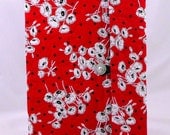 iPad / Kindle Fire HD 8.9 / Nook HD Plus Sleeve Cover Case - Red with White Poppies