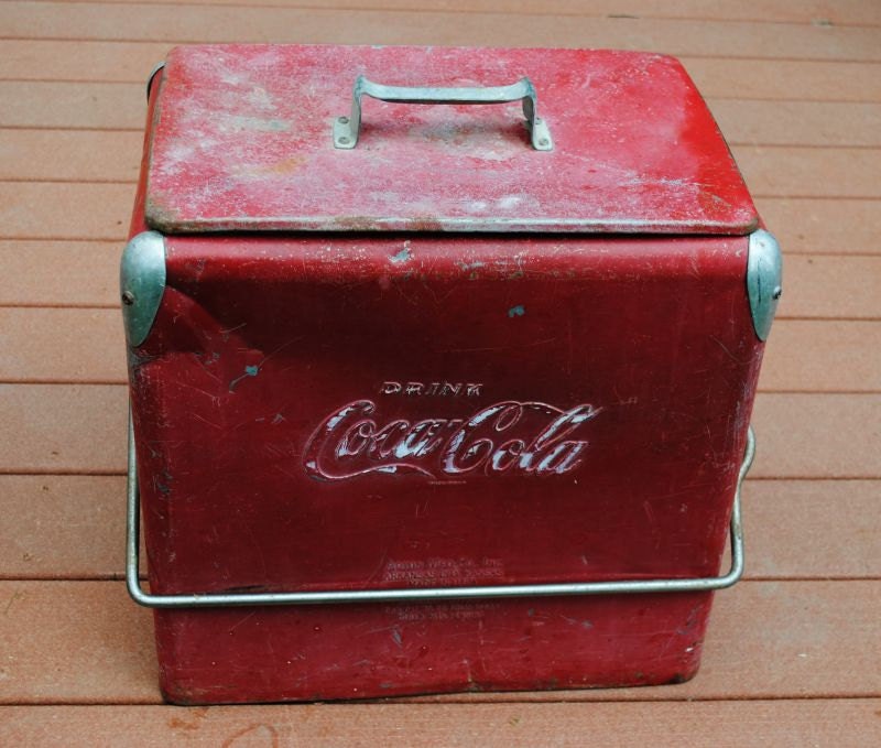 Vintage Red Coca Cola Cooler 1950s