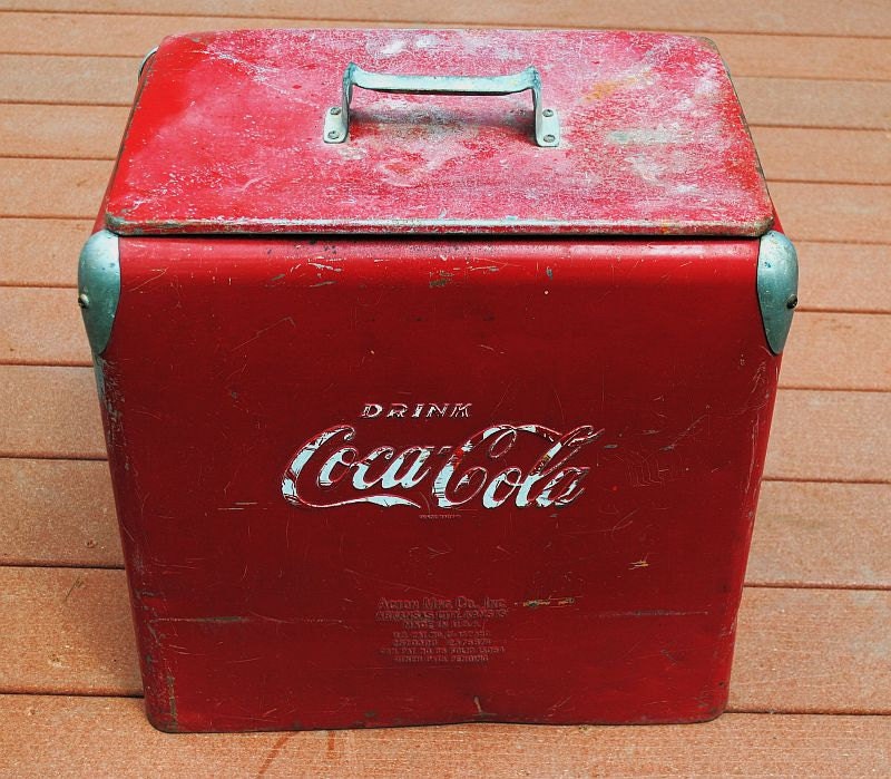 Vintage Red Coca Cola Cooler 1950s