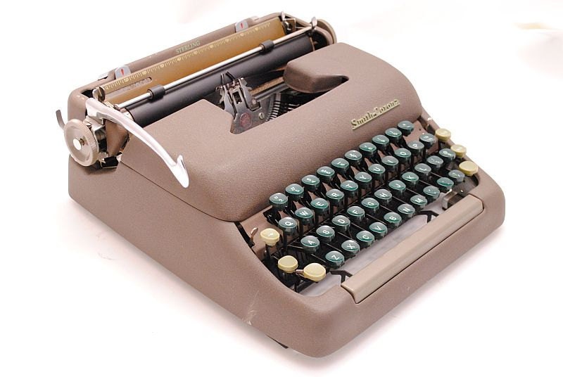 Vintage Typewriter Smith Corona Sterling 1950s Brown