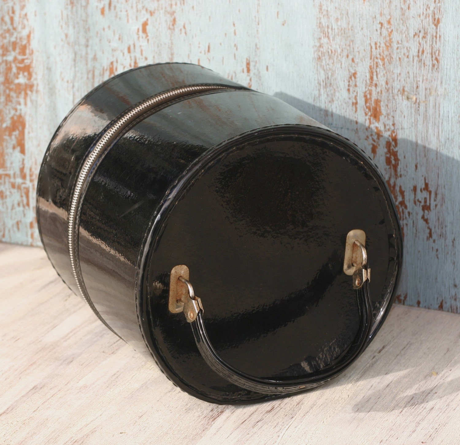 Vintage Patent Leather Travel Case