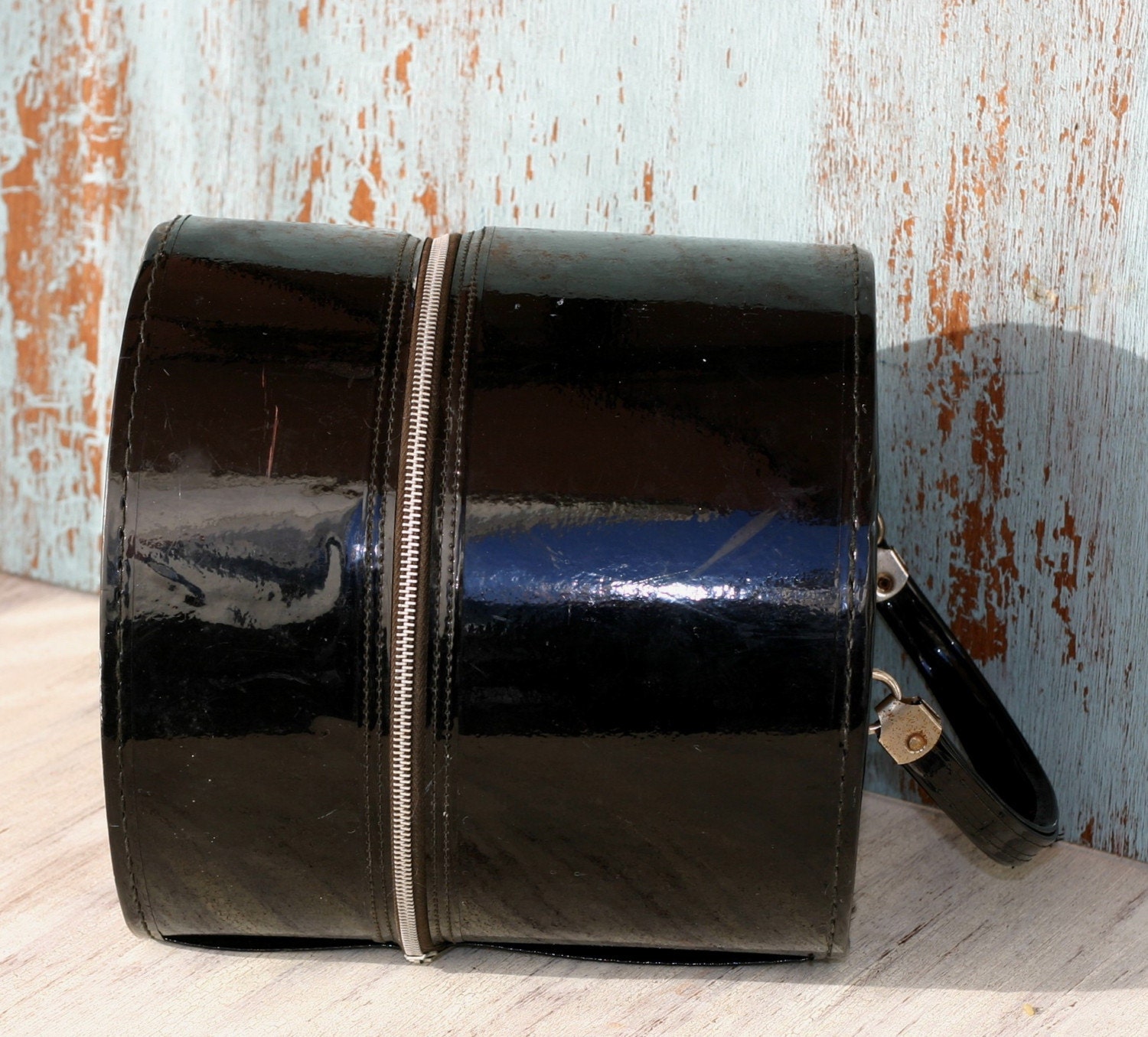 Vintage Patent Leather Travel Case