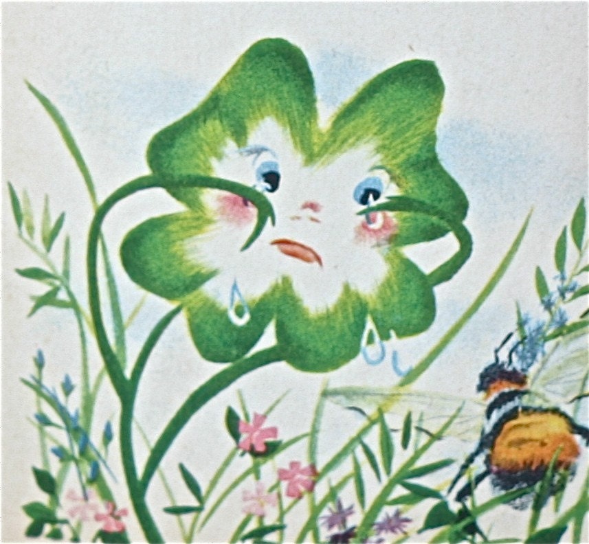 Vintage Tell-A-Tale Book Lucky Four Leaf Clover