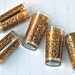 Vintage Mid Century Highball Glass Tumblers Black Gold