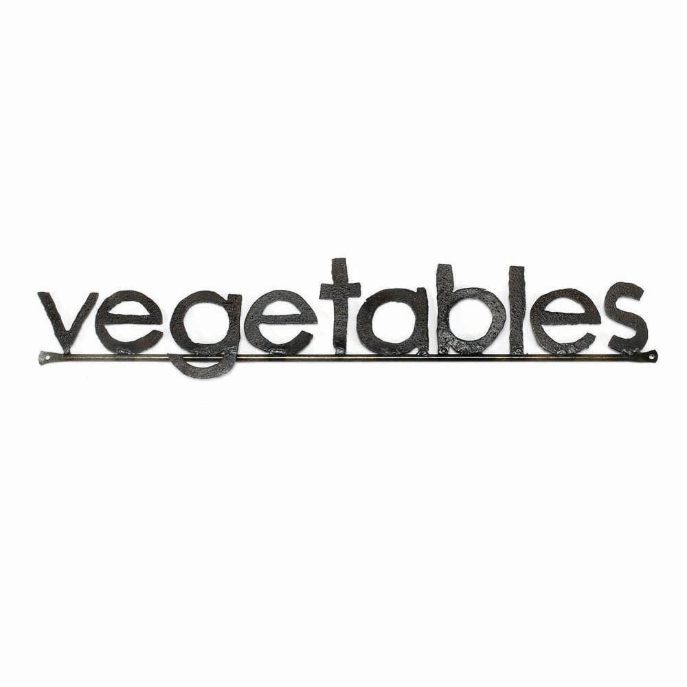Metal Typography Vegetables Word Sign