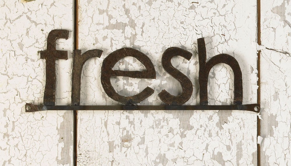 Recycled Farm Metal FRESH Sign
