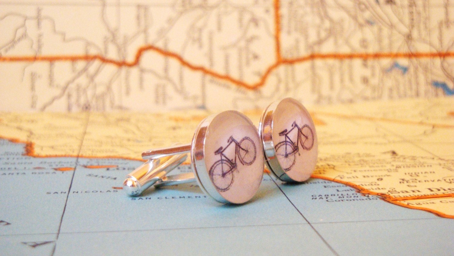 vintage bicycle cufflinks with gift box by Tomato-Made