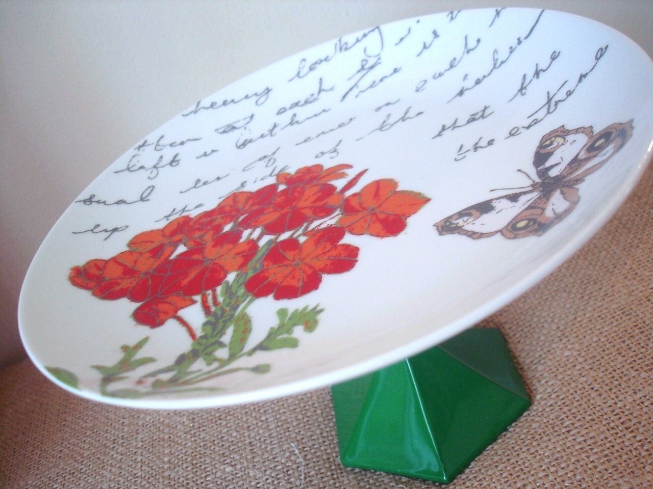 Cupcake Stand / Cake Stand / Dessert Pedestal-Cottage Garden-As Featured in BRIDES Magazine