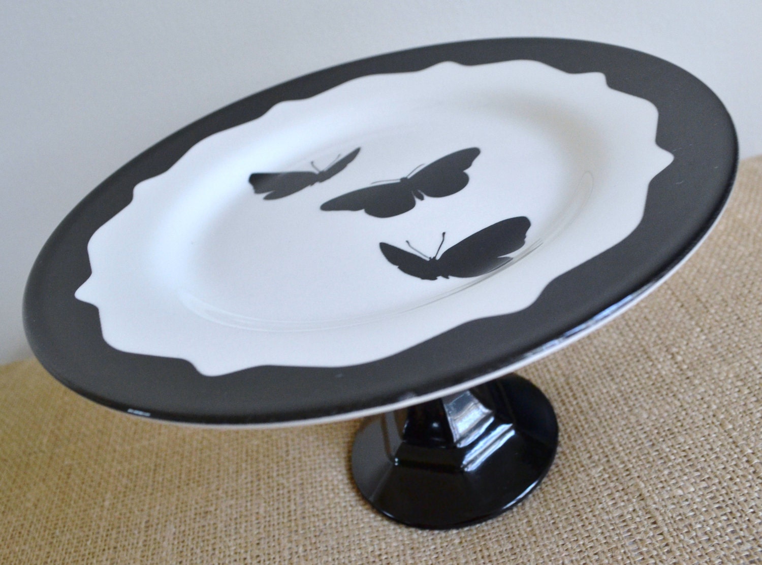 Cake stand / Cupcake stand-Butterfly Silhouette-As Featured in BRIDES Magazine
