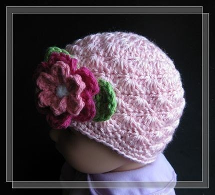 Reserved order for UnicornBait -- crocheted lady hat with bunny ears and flower in grey