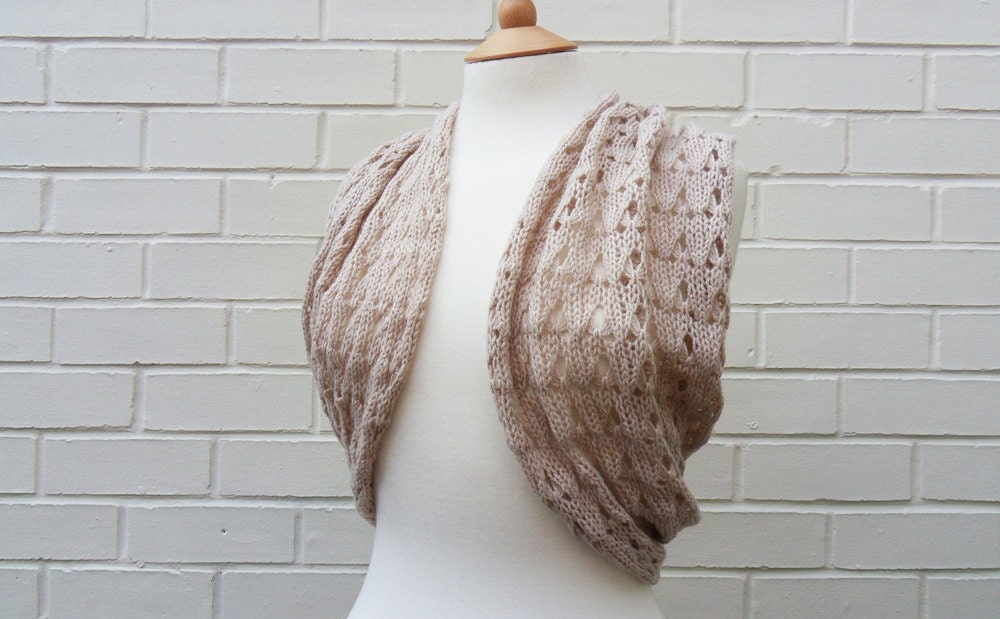 Soft Knitted Nougat Spring Infinity Loop Scarf - Rose Smoke