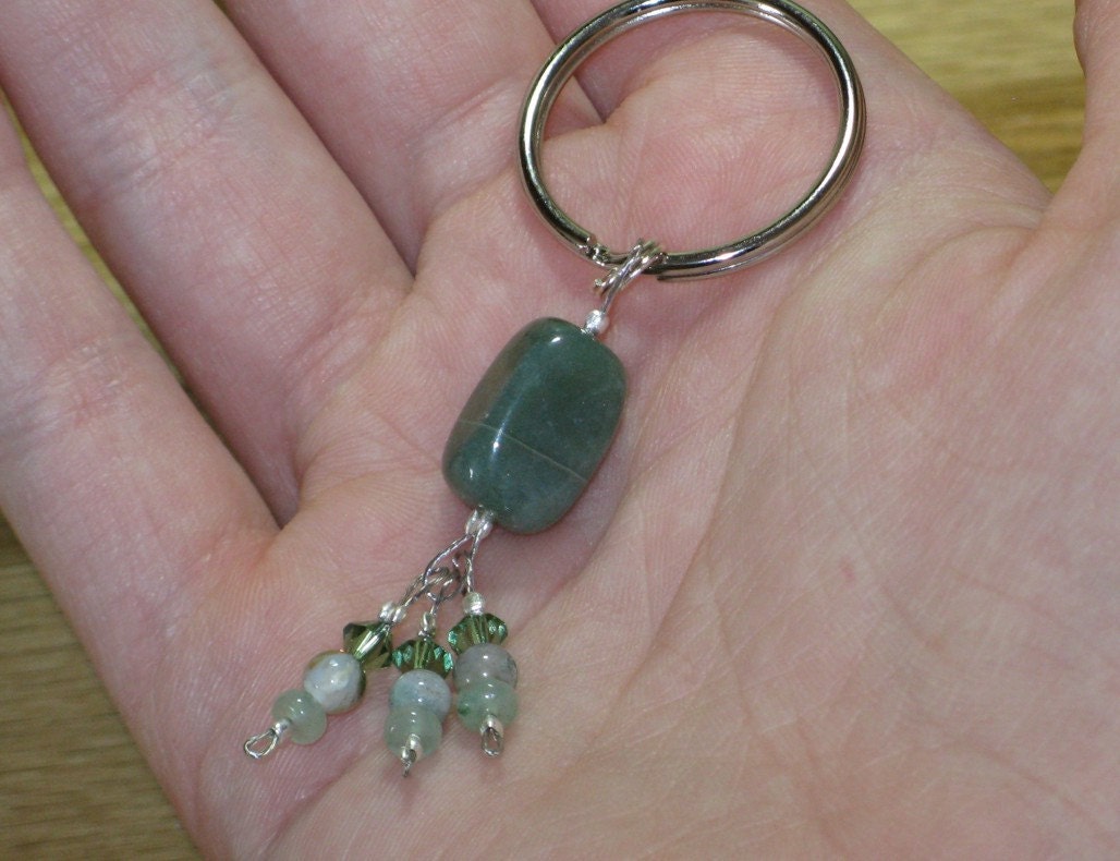Little Brick o' Green Aventurine - Gemstone, Semi precious Stone -  Key Chain Accessory
