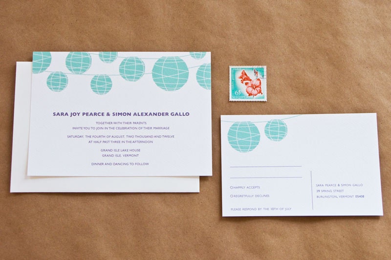 Lanterns Wedding Invitation and Rsvp