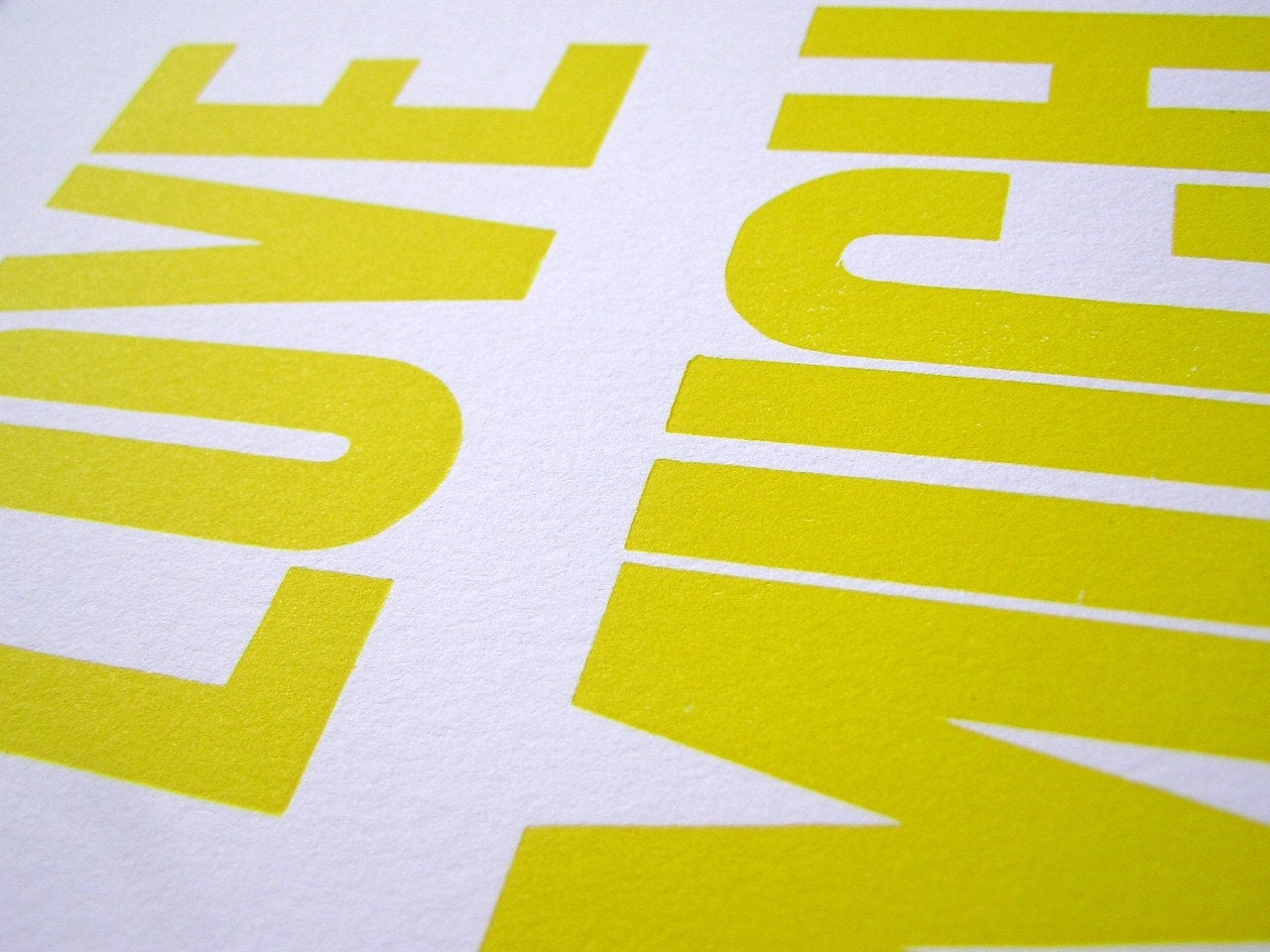 Letterpress Prints - Live Well, Laugh Often, Love Much (set of 3), Sunshine Yellow