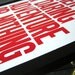 Letterpress Poster, Red and White Life is Either a Daring Adventure or Nothing 11x17 Print