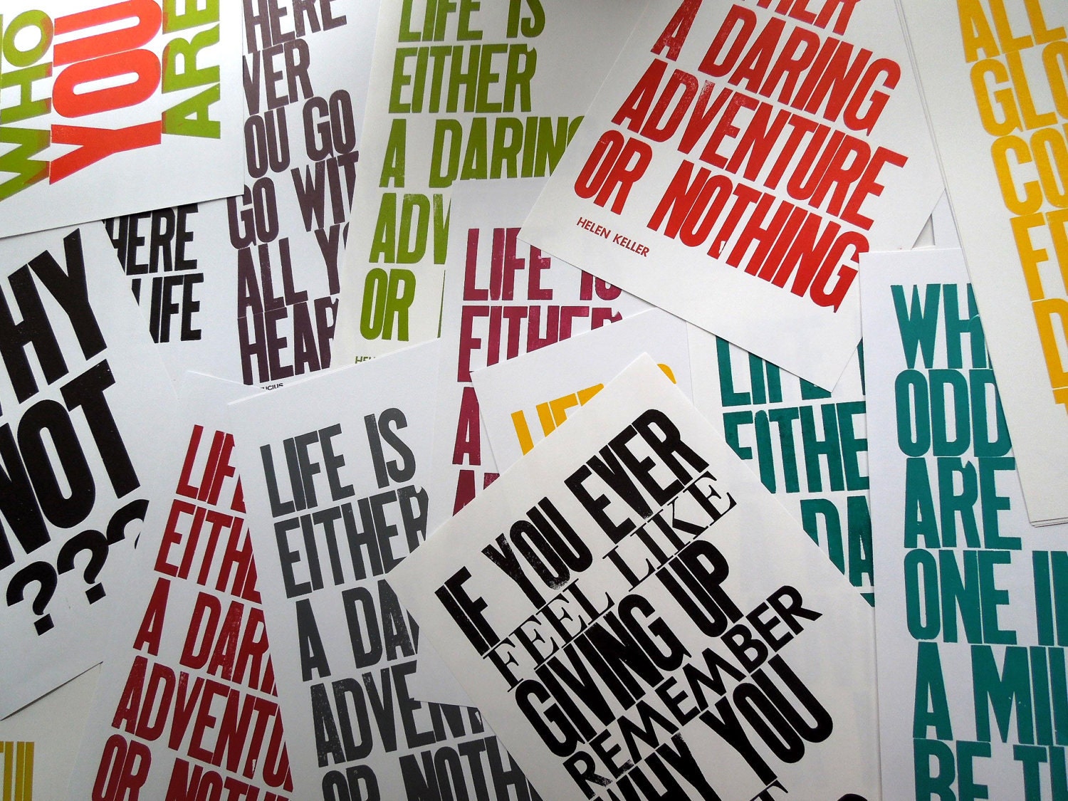 SALE, 50% OFF Poster "Oops" Sale, Your Choice of THREE 11 inch by 17 inch Letterpress Prints
