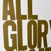 Bronze Motivational Typography, Copper Gold Poster, All Glory Comes from Daring to Begin Letterpress Print